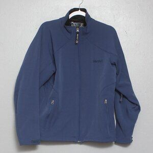 Marmot blue soft shell full zip fleece lined medium wait jacket coat